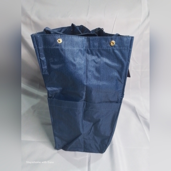 Nwt JM New York BLUE Denim Jean Large Beach / Shopper Tote Shoulder Bag - Picture 4 of 7